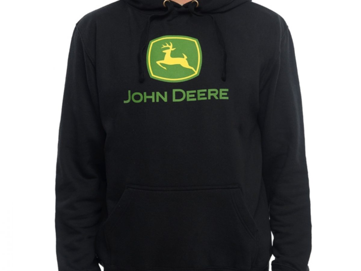 John Deere Sudadera con capucha de tractor 3D moldeada negra tallas 5 6 7,  Negro
