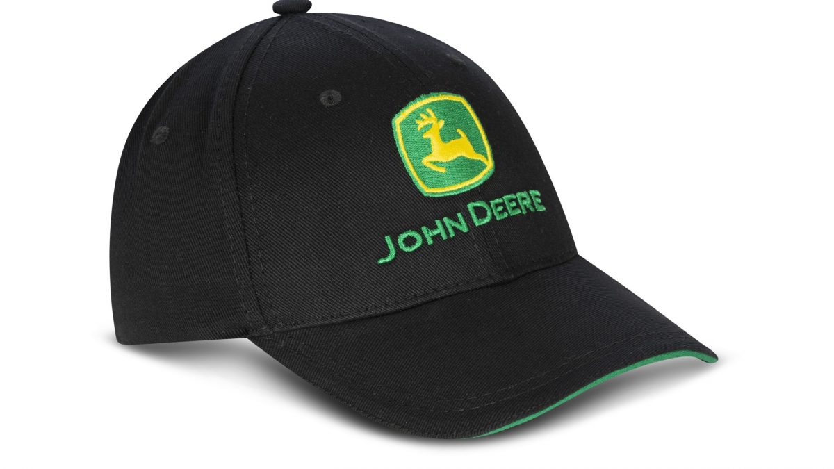 Gorra Camionera John Deere Nacional Negra Logo Verde Malla Verde